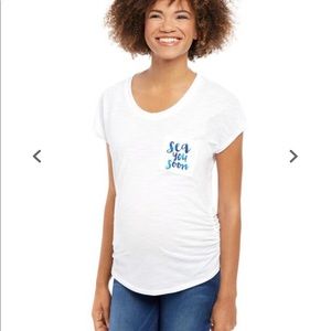 Motherhood maternity white tee Sea you soon M